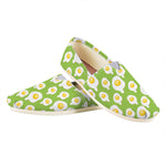 Lime Green Fried Eggs Pattern Print Casual Shoes