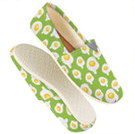 Lime Green Fried Eggs Pattern Print Casual Shoes