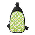 Lime Green Fried Eggs Pattern Print Sling Bag