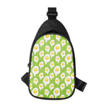 Lime Green Fried Eggs Pattern Print Chest Bag