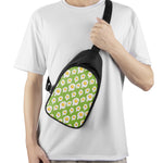 Lime Green Fried Eggs Pattern Print Chest Bag