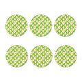 Lime Green Fried Eggs Pattern Print Coaster Set