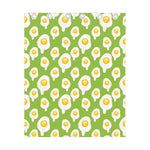 Lime Green Fried Eggs Pattern Print Curtain