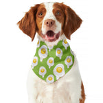 Lime Green Fried Eggs Pattern Print Dog Bandana