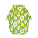 Lime Green Fried Eggs Pattern Print Dog Zip Up Hoodie
