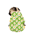 Lime Green Fried Eggs Pattern Print Dog Zip Up Jacket
