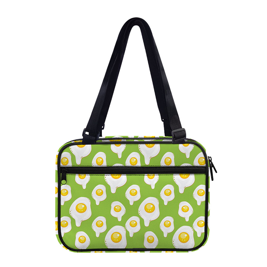 Lime Green Fried Eggs Pattern Print Double Strap Bible Bag