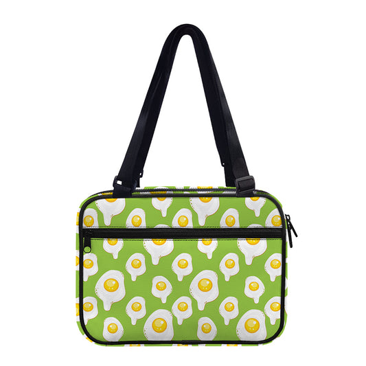 Lime Green Fried Eggs Pattern Print Double Strap Bible Bag