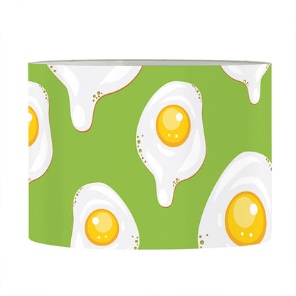 Lime Green Fried Eggs Pattern Print Drum Lamp Shade