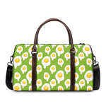 Lime Green Fried Eggs Pattern Print Duffle Bag