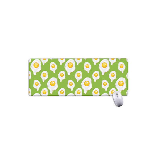 Lime Green Fried Eggs Pattern Print Extended Mouse Pad