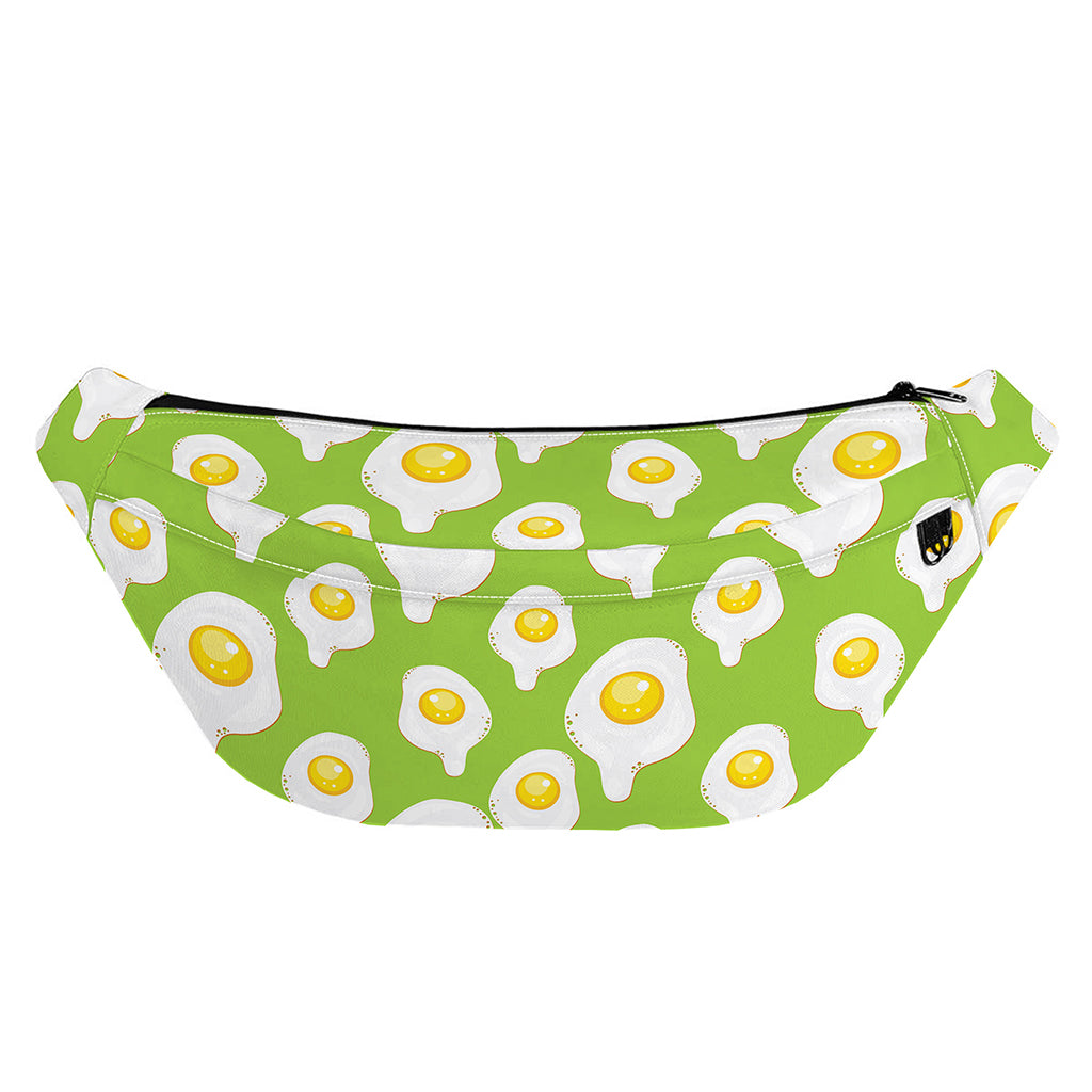 Lime Green Fried Eggs Pattern Print Fanny Pack