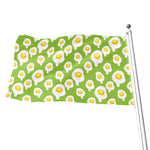Lime Green Fried Eggs Pattern Print Flag