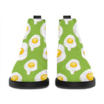 Lime Green Fried Eggs Pattern Print Flat Ankle Boots