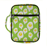 Lime Green Fried Eggs Pattern Print Front Pocket Bible Bag