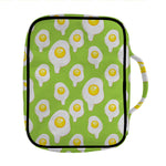 Lime Green Fried Eggs Pattern Print Front Pocket Bible Bag