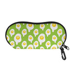 Lime Green Fried Eggs Pattern Print Glasses Case