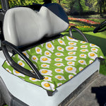 Lime Green Fried Eggs Pattern Print Golf Cart Seat Cover