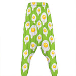 Lime Green Fried Eggs Pattern Print Hammer Pants