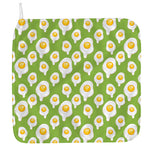 Lime Green Fried Eggs Pattern Print Hand Towel