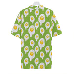 Lime Green Fried Eggs Pattern Print Hawaiian Shirt