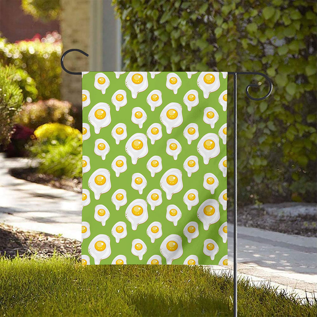 Lime Green Fried Eggs Pattern Print House Flag