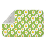 Lime Green Fried Eggs Pattern Print Indoor Door Mat