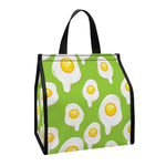 Lime Green Fried Eggs Pattern Print Insulated Lunch Tote