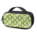 Lime Green Fried Eggs Pattern Print Portable Cooler Travel Case
