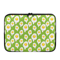 Lime Green Fried Eggs Pattern Print Laptop Sleeve