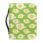 Lime Green Fried Eggs Pattern Print Leather Bible Cover