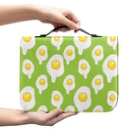 Lime Green Fried Eggs Pattern Print Leather Bible Cover
