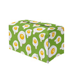 Lime Green Fried Eggs Pattern Print Leather Tissue Box Cover