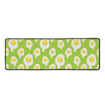 Lime Green Fried Eggs Pattern Print Long Kitchen Mat