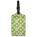 Lime Green Fried Eggs Pattern Print Luggage Tag