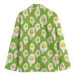 Lime Green Fried Eggs Pattern Print Men's Blazer