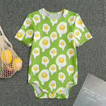 Lime Green Fried Eggs Pattern Print Men's Bodysuit
