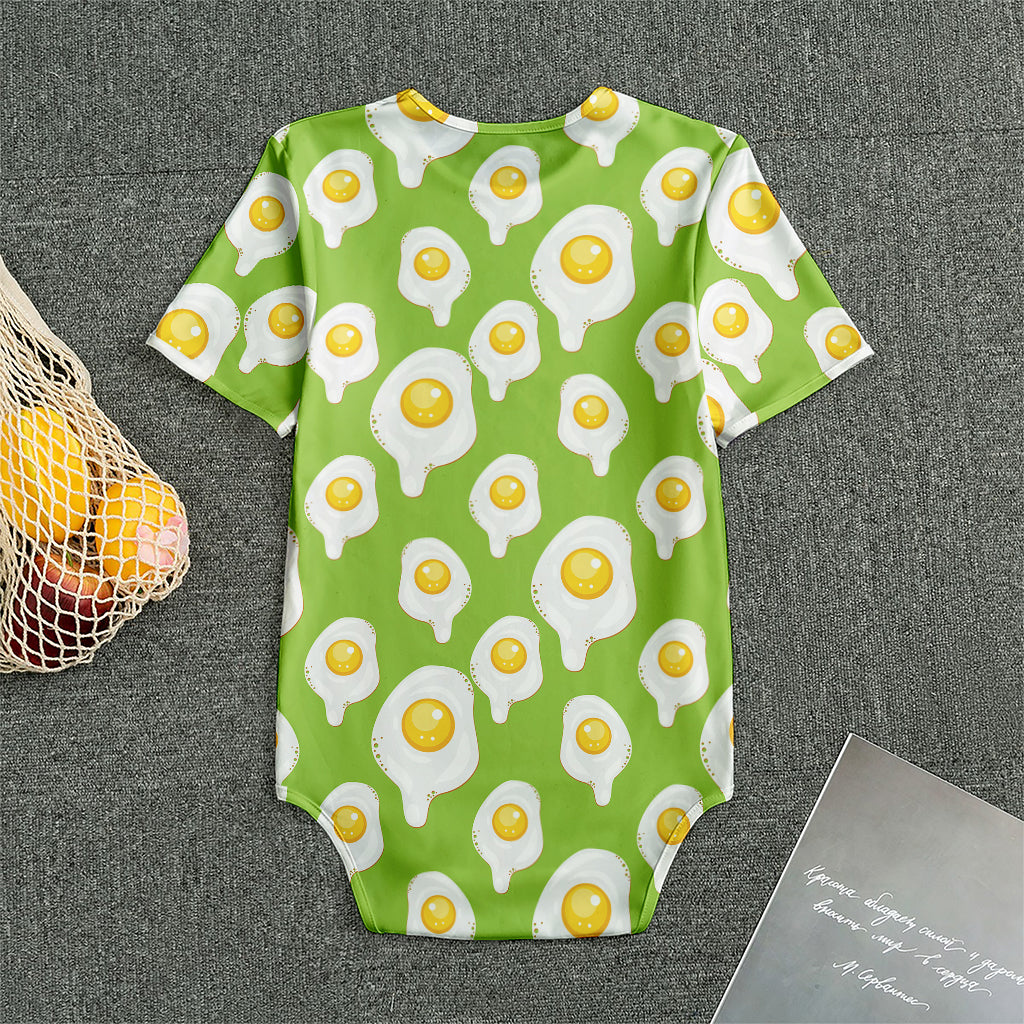Lime Green Fried Eggs Pattern Print Men's Bodysuit