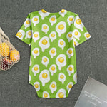 Lime Green Fried Eggs Pattern Print Men's Bodysuit