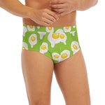 Lime Green Fried Eggs Pattern Print Men's Briefs