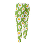 Lime Green Fried Eggs Pattern Print Men's Compression Pants
