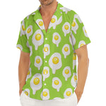 Lime Green Fried Eggs Pattern Print Men's Deep V-Neck Shirt