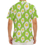 Lime Green Fried Eggs Pattern Print Men's Deep V-Neck Shirt
