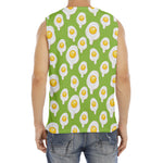 Lime Green Fried Eggs Pattern Print Men's Fitness Tank Top