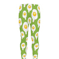 Lime Green Fried Eggs Pattern Print Men's Leggings