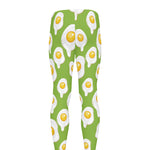 Lime Green Fried Eggs Pattern Print Men's leggings