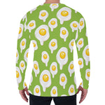 Lime Green Fried Eggs Pattern Print Men's Long Sleeve T-Shirt