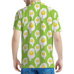 Lime Green Fried Eggs Pattern Print Men's Polo Shirt