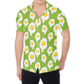 Lime Green Fried Eggs Pattern Print Men's Shirt