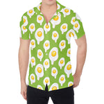 Lime Green Fried Eggs Pattern Print Men's Shirt